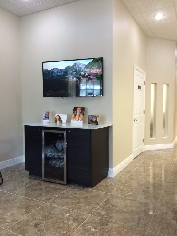 Reception Area TV and cold water